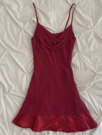 Fashion Burgundy Dress Women Sexy Spaghetti Strap Short Prom Dresses        fg5968