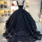 Glitter Black Quinceanera Dresses Sweetheart Sweet 15 16 Prom Party Ball Gowns     fg5495