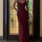 Floor Length Burgundy Prom Gown Evening Dress    fg5493