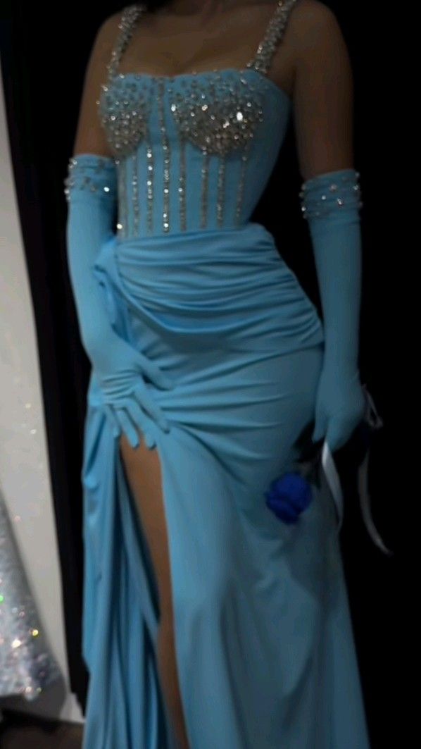 Blue Sparkly Sexy Long Prom Dress Formal Evening Dress    fg7544