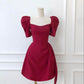 Cute short prom dress,burgundy hoco dress       fg6252