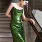 Green Sequin Mermaid Long Prom Dress Sexy Evening Dresses   fg7668