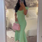 Light Green Sheath Evening Dresses Sexy Formal Party Dress    fg5522