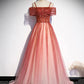 Tulle Long Prom Dress, A-Line Off Shoulder Evening Dress      fg5701