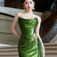 Green Sequin Mermaid Long Prom Dress Sexy Evening Dresses   fg7668