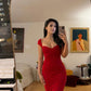 Red Sheath Evening Dresses Sweetheart Sexy Formal Party Dress    fg5521