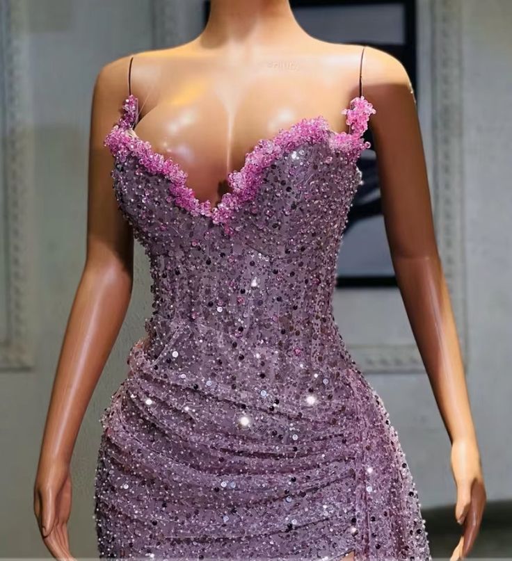 Light Purple High Split Evening Dresses, Sweetheart Mermaid Prom Dresses, Elegant Dresses for Wedding      fg6769