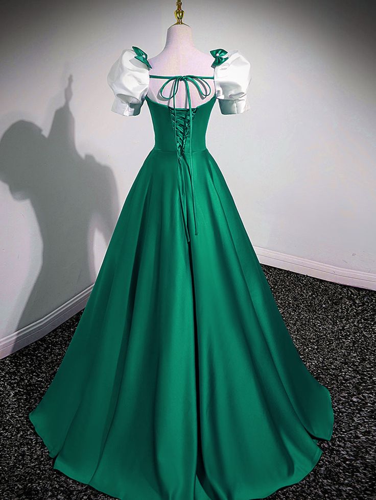 A-Line Satin Long Prom Dresses, A-Line Formal Dresses       fg6312