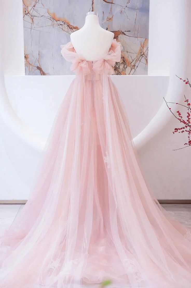 Tulle Beaded Long Prom Dress, A-Line Evening Party Dress     fg6228