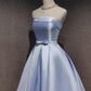 Satin Homecoming Party Dress Sky Blue Short Prom Dresses       fg5981