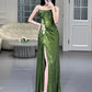 Green Sequin Mermaid Long Prom Dress Sexy Evening Dresses   fg7668