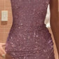 Lilac Sequin Homecoming Dress Short Party Dress    fg7588