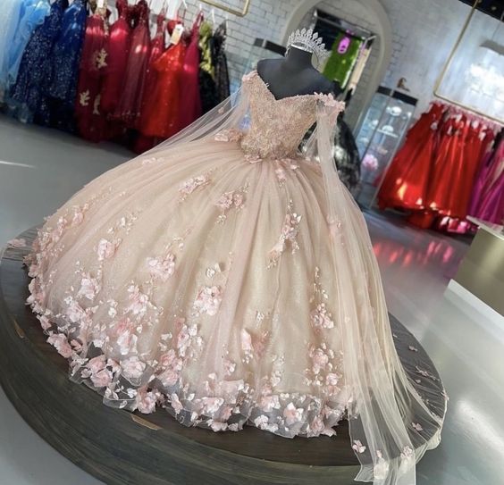 pink Sweetheart Quinceanera Dresses Ball Gown 3D Flowers Formal Prom Graduation Gowns Princess Sweet 15 16 Dress        fg5587