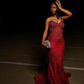 Red Mermaid Long Prom Dresses Formal Evening Dress  fg7601