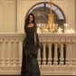 Chic Sheath Square Neckline Long Sleeves Green Long Prom Dresses Birthday Dress         fg7033