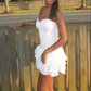 White Sweetheart A-Line Short Party Dress Homecoming Dress     fg7045