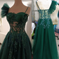 Green Long A-Line Prom Dress, Spaghetti Straps Evening Dress    fg6998