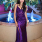 Purple shiny party dress evening dress      fg6874