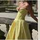 Simple Women strapless pleated maxi dress fashion sexy sleeveless A-line party dress Evening Dress     fg6847