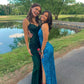 Dark Green Mermaid Prom Dresses,Backless Fitted Formal Dress     fg4363