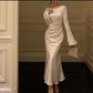 Flare sleeve long wedding mermaid dress for women evening dress     fg4402