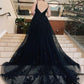 Spaghetti Straps A-Line Prom Dress With Appliques Party Dresses     fg5373