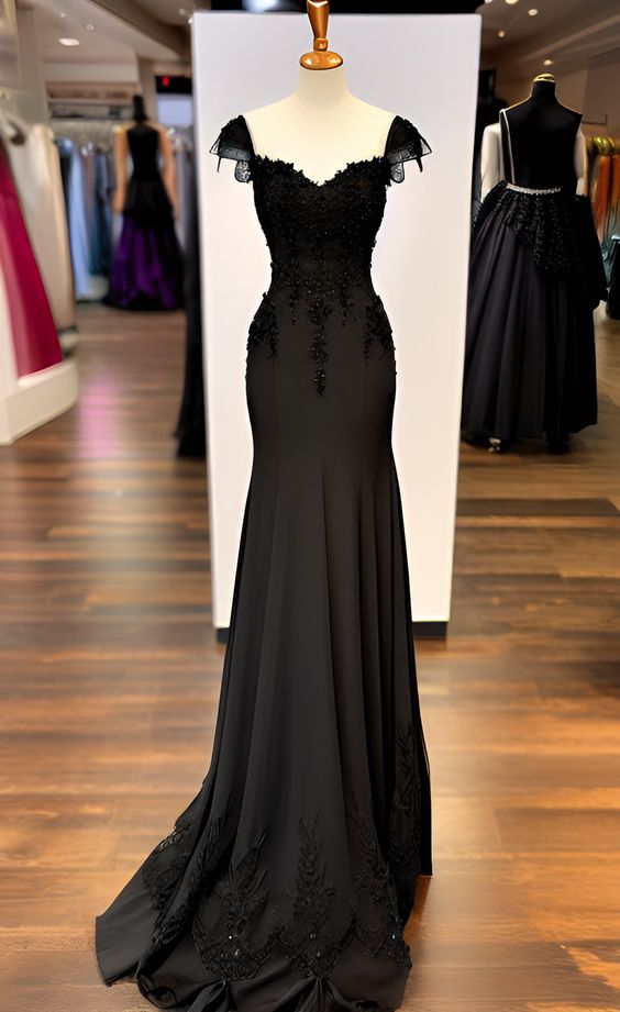 Black Long Prom Dress Party Evening Dresses       fg5062