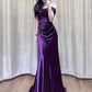 Satin Off Shoulder Long Evening Dress, Satin Prom Dress      fg5209