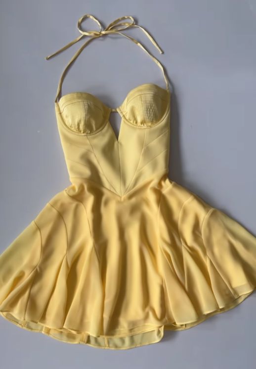 Yellow Short Homecoming Dresses Short Party Gowns    fg4389