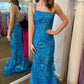 One Shoulder Sequin Lace Mermaid Long Prom Dresses       fg5199