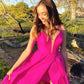 Chic Fuchsia A-line Spaghetti Straps Long Prom Dresses    fg4773