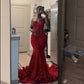 Red Prom Dresses Mermaid Long Formal Dresses      fg5275