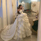 Vintage Ball Gown Strapless Long White Satin Wedding Dresses    fg5383