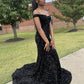 Elegant Black Sequins Mermaid Prom Dress,Black Formal Gown       fg5257