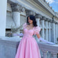 Vintage Pink A-line Prom Dress,Pink Princess Dress     fg5427