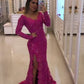 Mermaid Long Sleeves Prom Dresses       fg4784