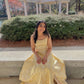 Beautiful Yellow Long Formal Gown,  Party Prom Dresses     fg3573