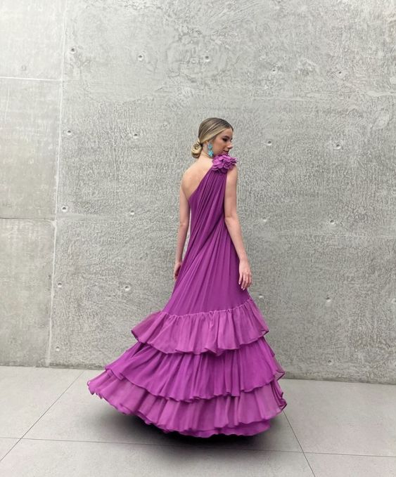 Chic Chiffon Custom Made Ruffles Long Prom Dress      fg3926