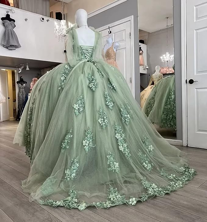 Women's Off Shoulder Quinceanera Dresses Ball Gown with Train Puffy Sweet 15 16 Dresses 3D Flowers Prom Dresses     fg3667