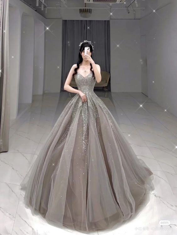 Elegant A line Prom Dresses Sequin Applique Party Gowns Long Evening Dress     fg4059