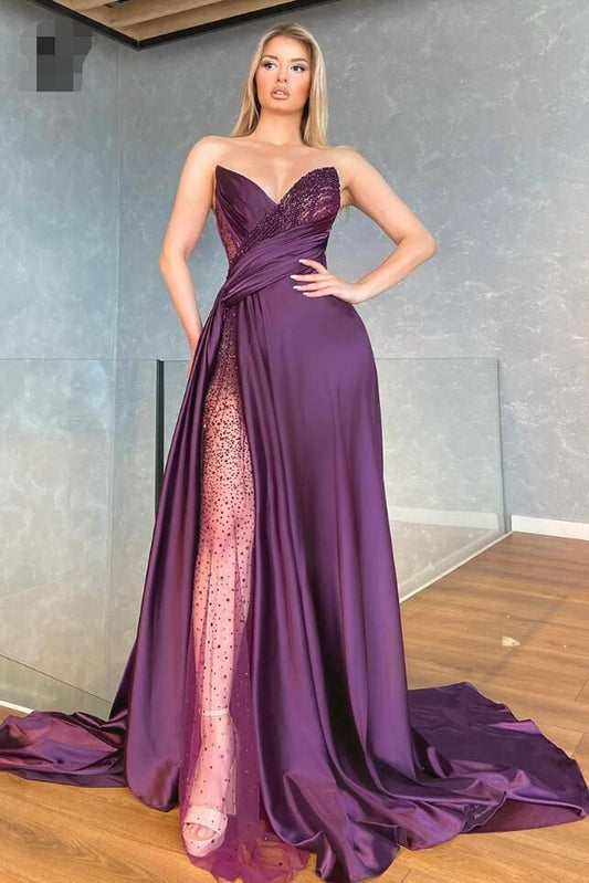 Sexy V-Neck Side Split Long Prom Dress     fg3391