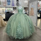 Women's Off Shoulder Quinceanera Dresses Ball Gown with Train Puffy Sweet 15 16 Dresses 3D Flowers Prom Dresses     fg3667
