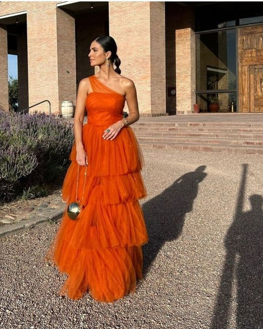 Orange long prom dresses, evening dresses,party dresses, formal dress      fg3386