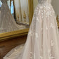 A-line Lace Dream Romantic Long Wedding Dresses     fg3523