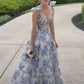 Beautiful Floral Print Chiffon Long Prom Dresses Evening Dress      fg1915