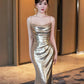 Gold Sequin Mermaid Long Prom Dress Sexy Evening Dresses   fg7667