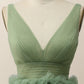 Empire Green Tulle A-line Party Dress Homecoming Dresses     fg3727
