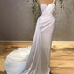 Wedding Dresses For Women Charming Sleeveless Pearls Bride Dress White Mermaid Floor Length prom dresses    fg1550