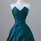 A-Line Satin Green Long Prom Dress, Green Satin Long Formal Dress        fg5047