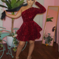 Burgundy sequin one sleeve Homecoming Dresses     fg5949